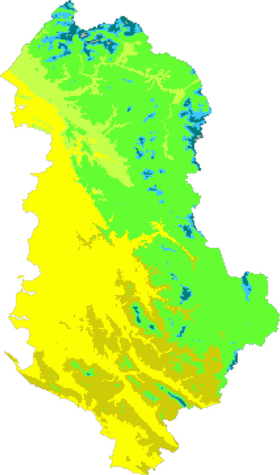 Mapa klimatyczna Albanii